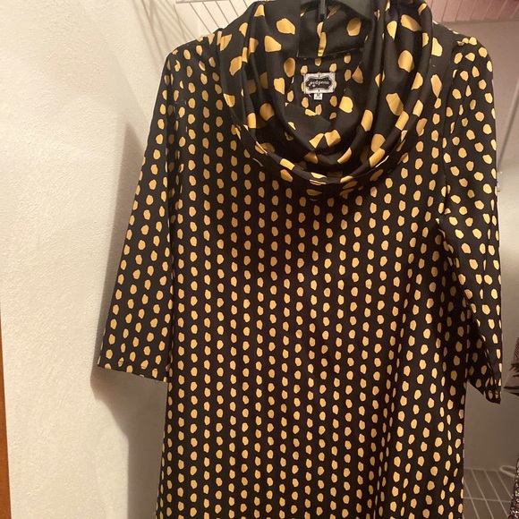 Mud Pie Dresses & Skirts - Mud Pie Dress. Black and gold polka dot